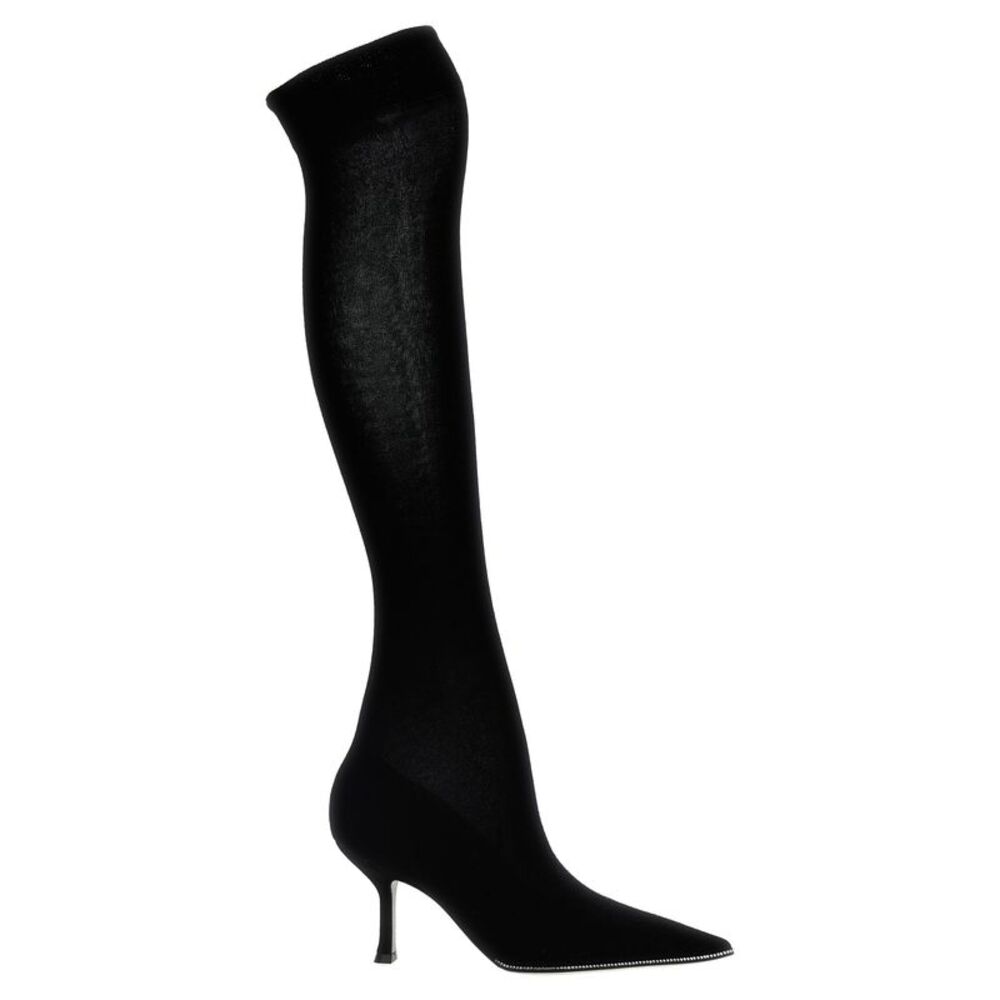 RENE CAOVILLA Black Leather Over The Women's Knee